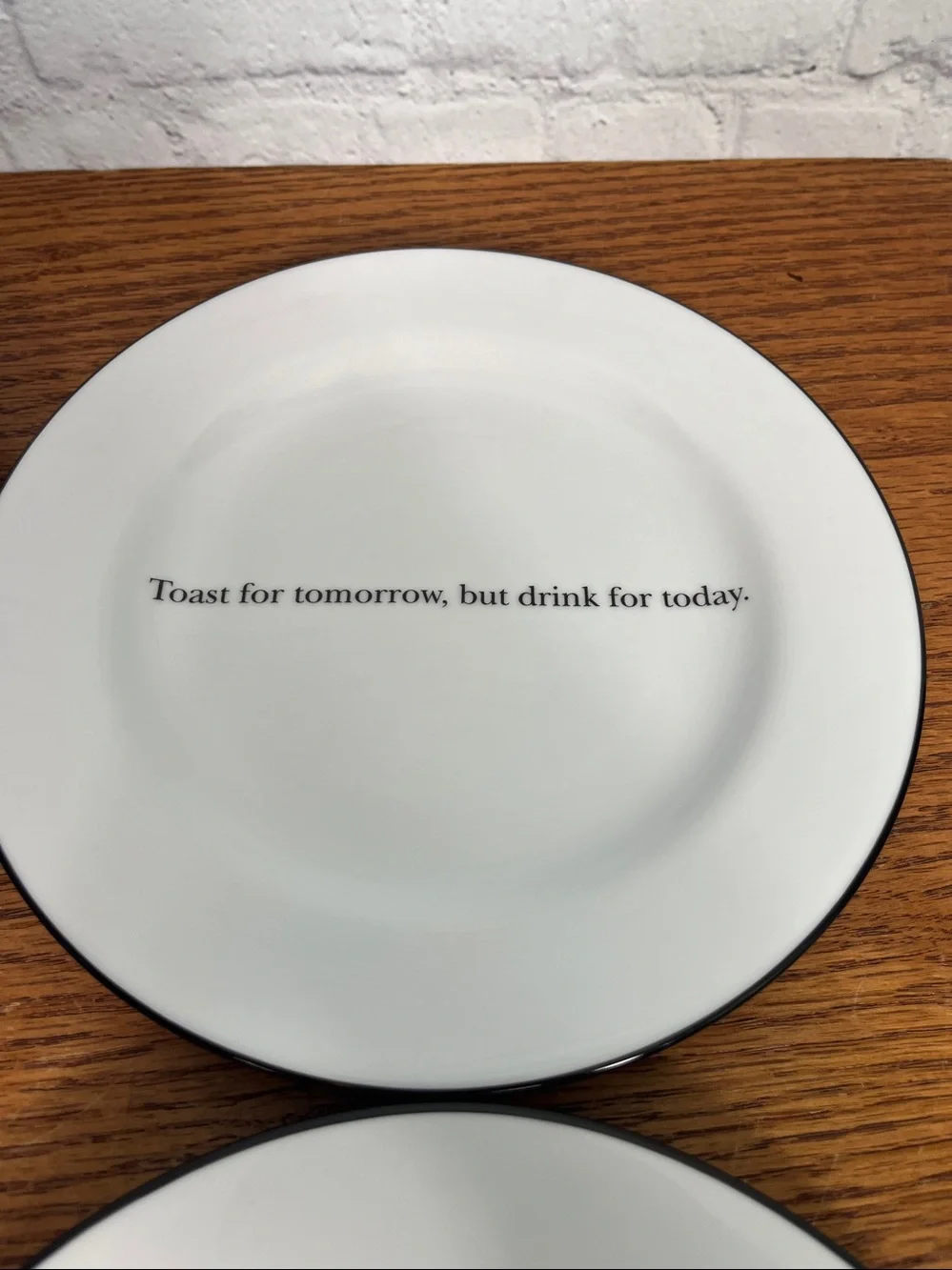 POTTERY BARN Cocktail Quotes Set of 4 Plates Appetizer Salad Dessert